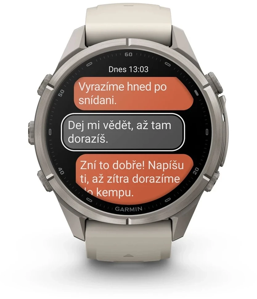Išmanusis laikrodis Garmin fenix 9 Pro – inReach, 43mm, Titanium with Fog Pilkas/Dark Sandstone Silicone Band