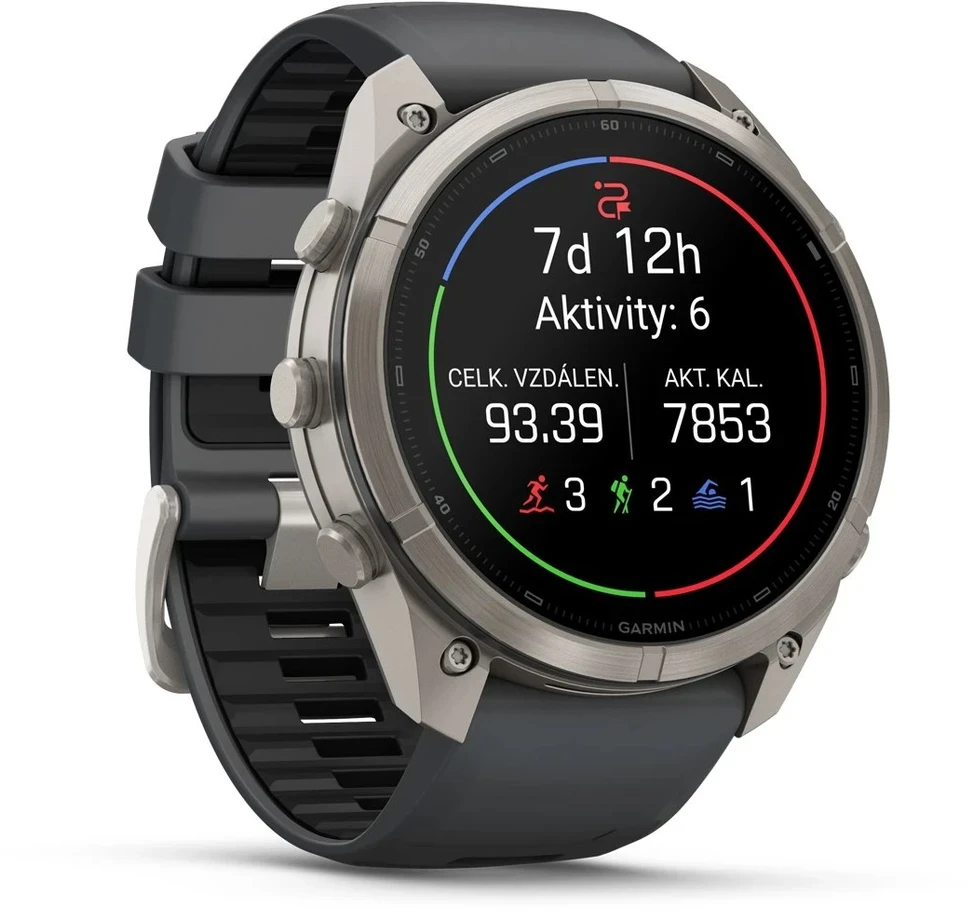 Išmanusis laikrodis Garmin fenix 9 Pro – inReach, 51mm, Titanium with Graphite/Juodas Silicone Band