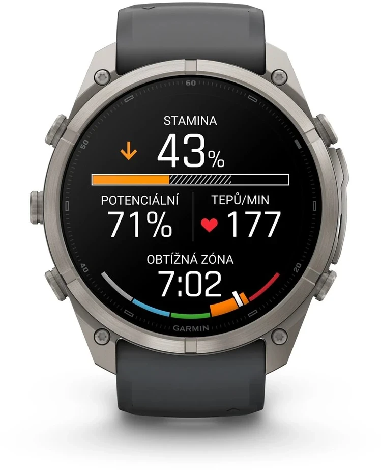 Išmanusis laikrodis Garmin fenix 9 Pro – 51mm, Titanium with Graphite/Juodas Silicone Band