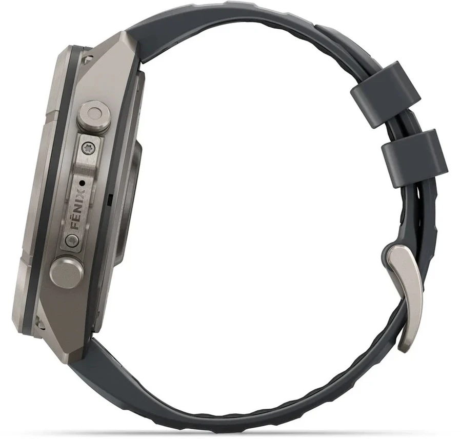 Išmanusis laikrodis Garmin fenix 9 Pro – inReach, 51mm, Titanium with Graphite/Juodas Silicone Band