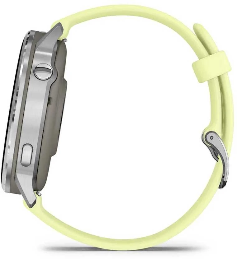 Išmanusis laikrodis Garmin Venu® 4 - 45 mm | spalva: sidabro spalvos su citrinų spalvos silikonine apyranke (010-03014-02)