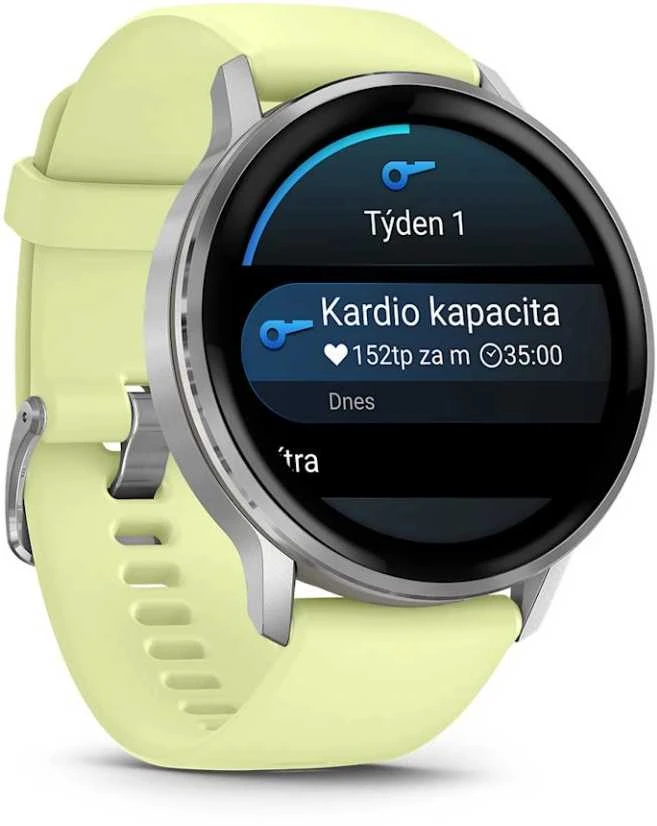 Išmanusis laikrodis Garmin Venu® 4 - 45 mm | spalva: sidabro spalvos su citrinų spalvos silikonine apyranke (010-03014-02)