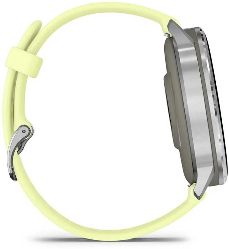 Išmanusis laikrodis Garmin Venu® 4 - 45 mm | spalva: sidabro spalvos su citrinų spalvos silikonine apyranke (010-03014-02)