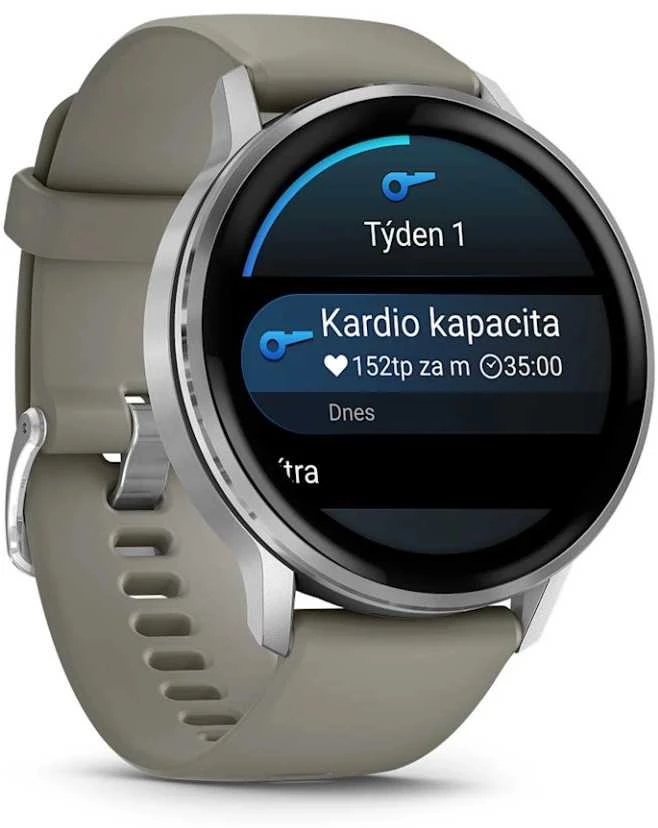 Išmanusis laikrodis Garmin Venu® 4 - 45 mm | spalva: sidabro spalvos su sidabrinės pilkos spalvos silikoniniu dirželiu (010-03014-01)