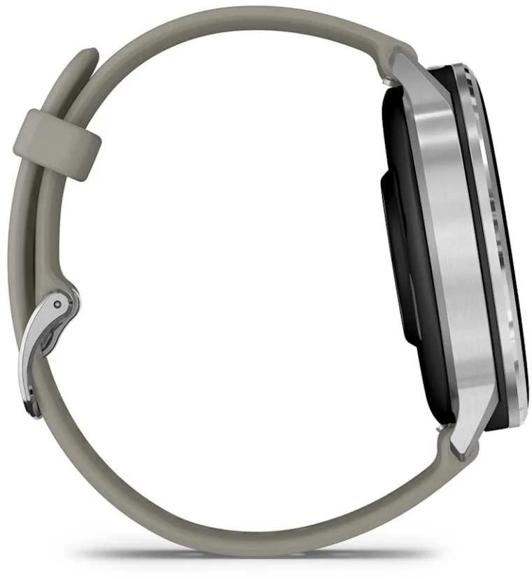 Išmanusis laikrodis Garmin Venu® 4 - 45 mm | spalva: sidabro spalvos su sidabrinės pilkos spalvos silikoniniu dirželiu (010-03014-01)
