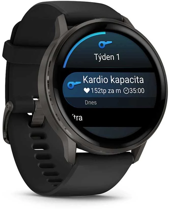 Išmanusis laikrodis Garmin Venu® 4 - 45 mm | spalva: skalūno spalva su juodu silikono dirželiu (010-03014-00)