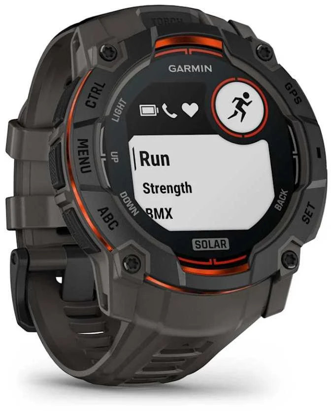 Išmanusis laikrodis Garmin Instinct 3 – 50 mm, Solar, juodas su anglies spalvos dirželiu