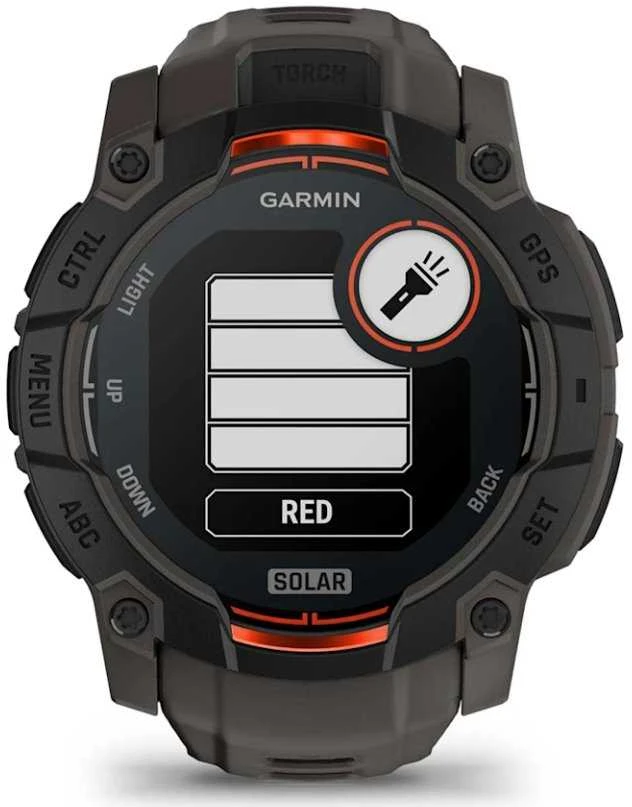 Išmanusis laikrodis Garmin Instinct 3 – 50 mm, Solar, juodas su anglies spalvos dirželiu