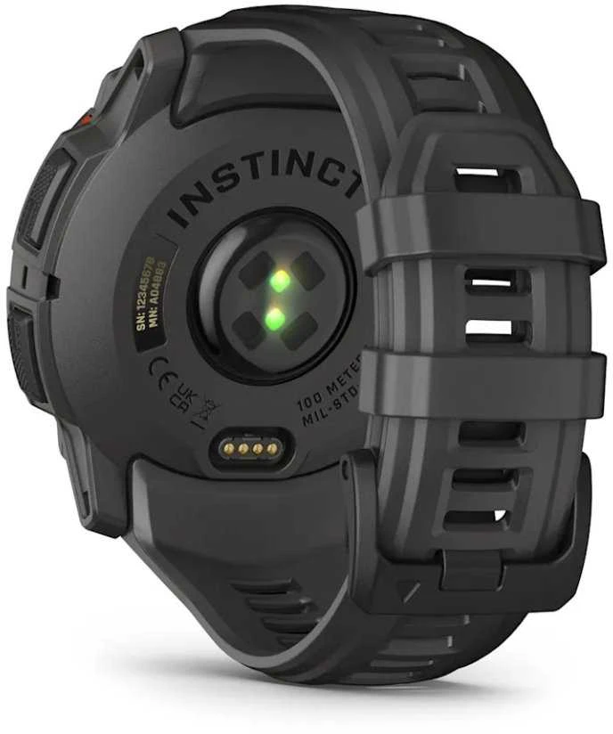 Išmanusis laikrodis Garmin Instinct 3 – 50 mm, Solar, juodas su anglies spalvos dirželiu