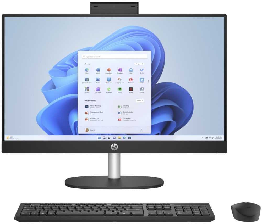 Stacionarus kompiuteris Hewlett Packard (HP) HP AiO 24-cr2007nc, 24 colių FHD, Ultra7 255U, 32 GB DDR5 RAM, 1 TB SSD, „Windows 11 Home“, „GamePass“ – 3 mėnesių garantija