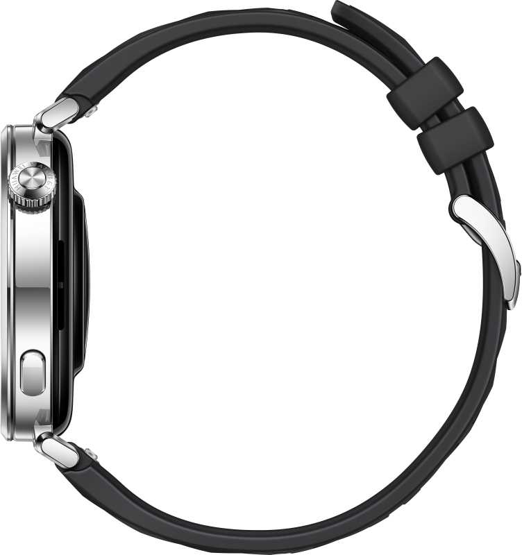 Išmanusis laikrodis Huawei Watch GT 5 41mm Active, Sidabrinės spalvos korpusas su juodos spalvos silikoniniu dirželiu