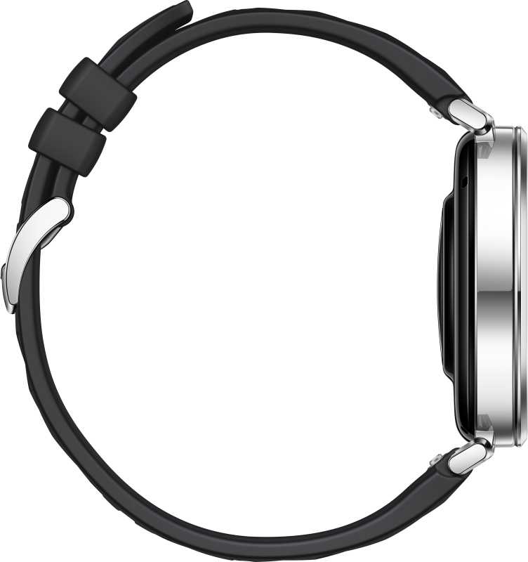 Išmanusis laikrodis Huawei Watch GT 5 41mm Active, Sidabrinės spalvos korpusas su juodos spalvos silikoniniu dirželiu