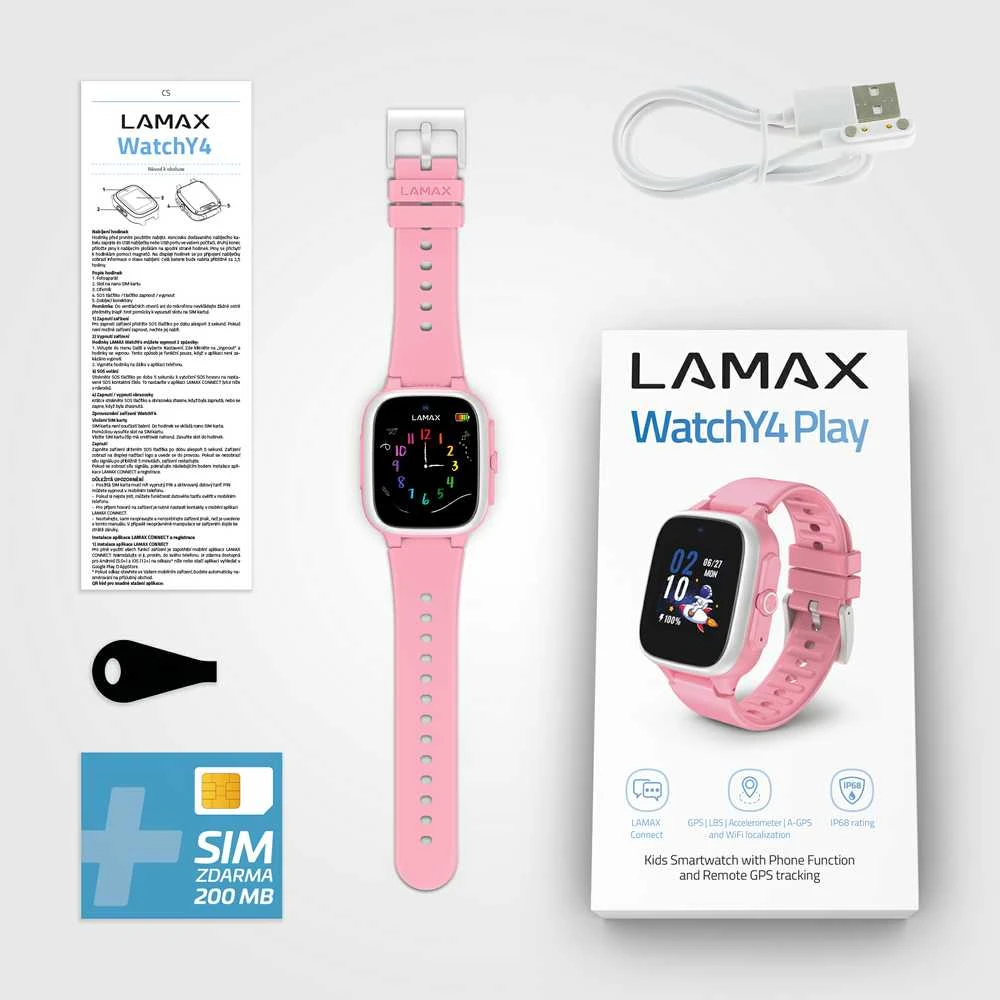 Išmanusis laikrodis LAMAX WatchY4 Play Rožinė