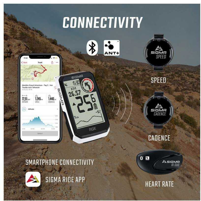 Dviračio kompiuteris SIGMA ROX 4.0 Endurance GPS Baltas HR Set