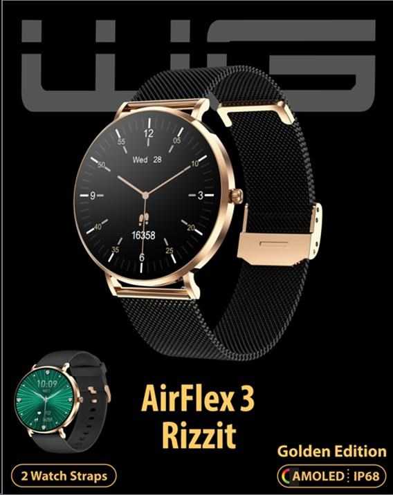 „Winner Group WG“ – išmanusis laikrodis „WG AirFlex3 Rizz It“, moterims, 2 dirželiai, auksinės spalvos