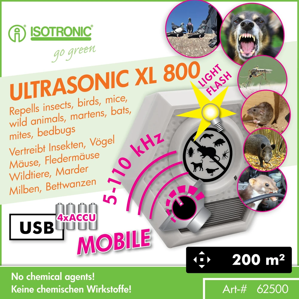 Isotronic Ultrazvukový odpuzovač psů koček a kun 5 - 110 kHz