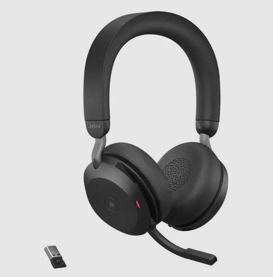 JABRA Evolve2 75 Ausinės on-ear Bluetooth belaidės aktyvus triukšmo slopinimas USB-C noise isolating juodas Certified skirta Microsoft T