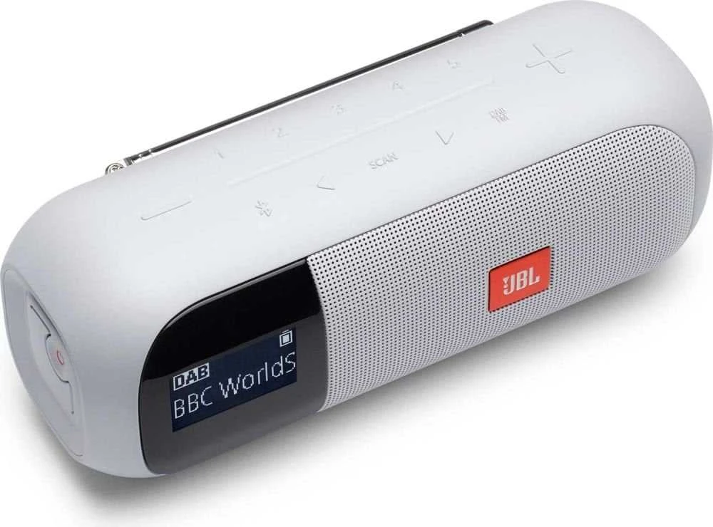 JBL Tuner 2​​​​​​​, nešiojamas DAB/DAB+/FM radijas su Bluetooth, Baltas