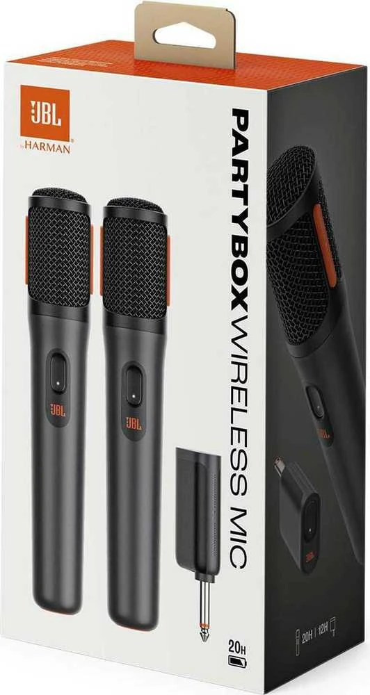 JBL Partybox Wireless Mic - 2x Microphone + Reciever - belaidis mikrofonas su imtuvu