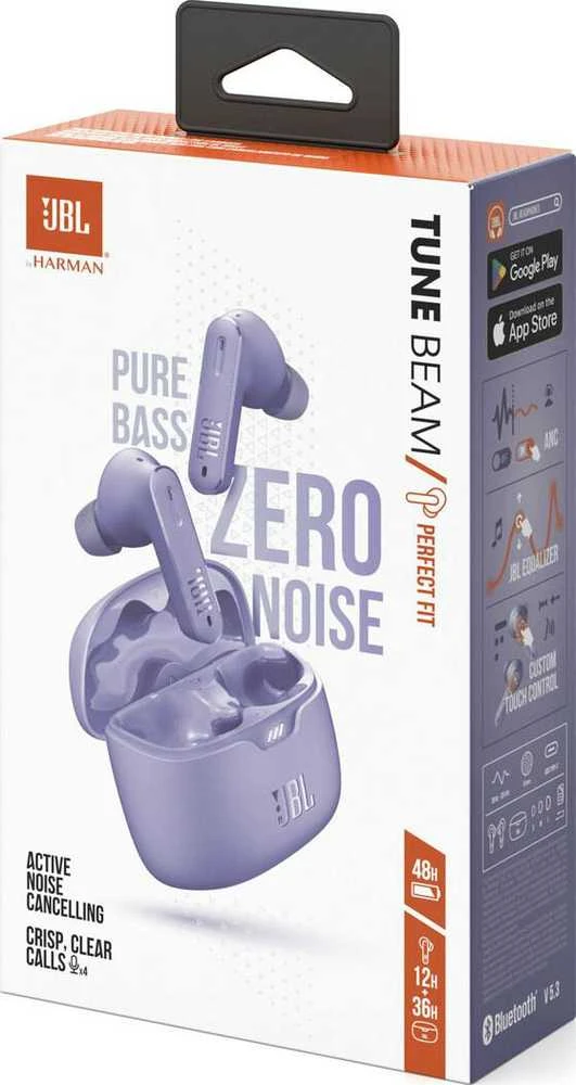 Ausinės JBL Tune Beam TWS Bluetooth Belaidės In-Ear Earbuds Violetinė EU