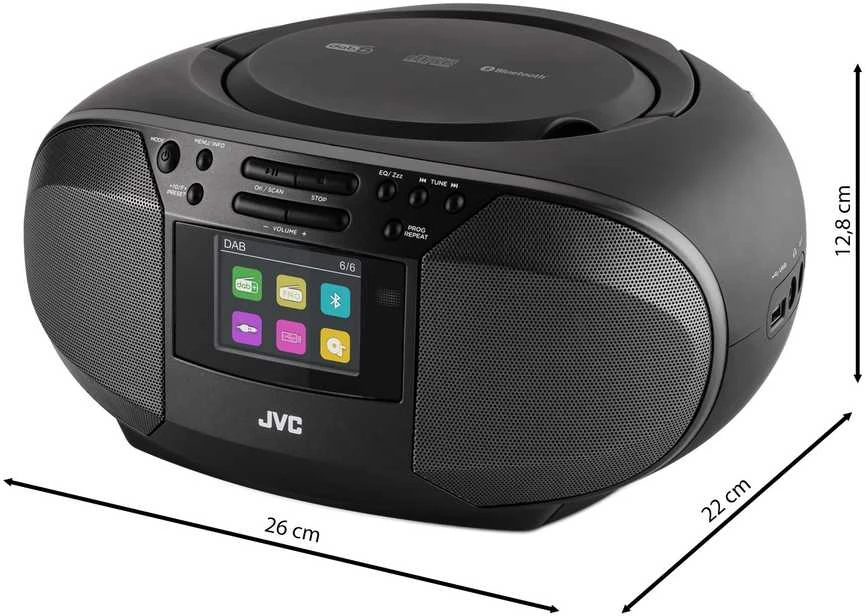 JVC RD-E664B-DAB, juodas