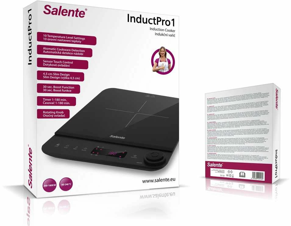 Evolveo Salente InductPro1, indukcinė viryklė, vienas degiklis, juoda