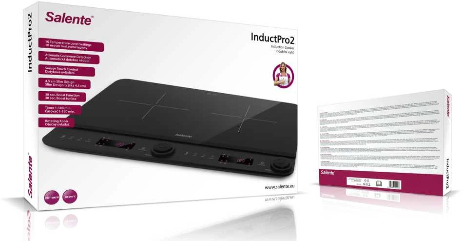 Evolveo Salente InductPro2, indukcinė viryklė, dvigubas degiklis, juoda