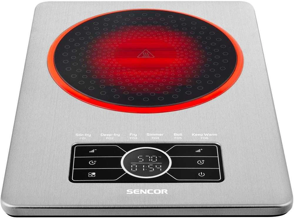 Sencor SCP 5010SS infraraudonųjų spindulių keraminė stalviršio viryklė su 1 kaitinimo elementu, 1500 W