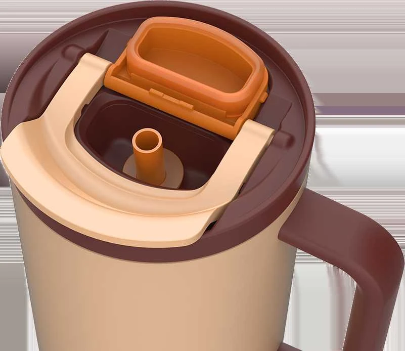 Termopuodelis su teleskopiniu šiaudeliu Kambukka Rio Tumbler 950ml Almond Dream