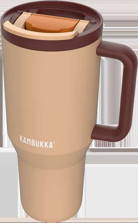 Termopuodelis su teleskopiniu šiaudeliu Kambukka Rio Tumbler 950ml Almond Dream