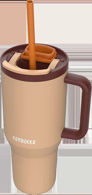Termopuodelis su teleskopiniu šiaudeliu Kambukka Rio Tumbler 950ml Almond Dream