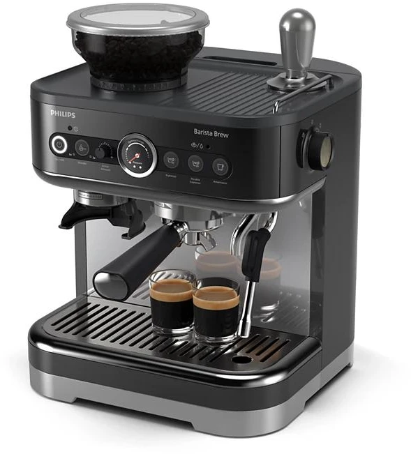 Kavos aparatas Philips | Espresso Aparatas | PSA3218/10 Barista Brew | Slėgis 15 bar | Su pieno plakikliu | Semi-automatinis | 1350 W | Juodas
