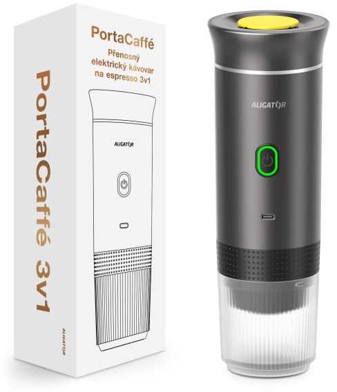 Kavos aparatas Portable kavos virimo aparatas ALIGATOR PortaCaffé 3in1 pilkas
