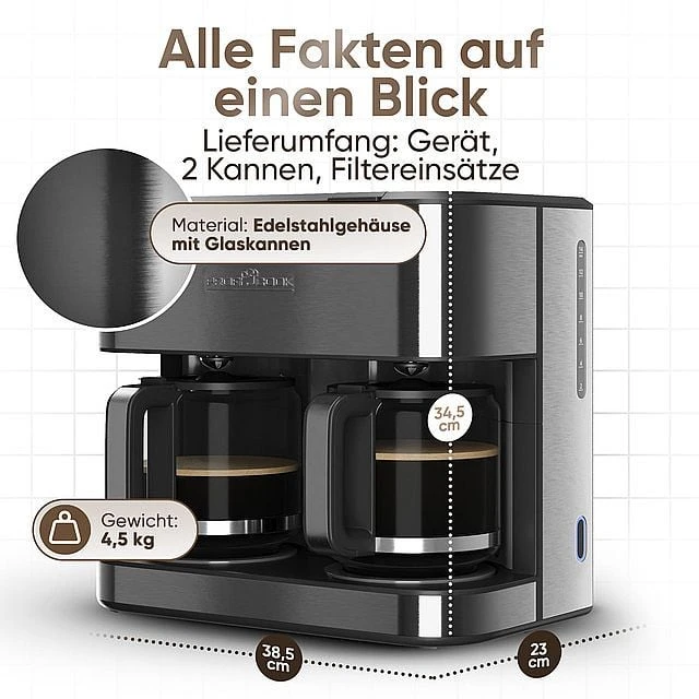 Espreso lašelinis kavos aparatas PC-KAD 1308 DARK INOX PROFICOOK