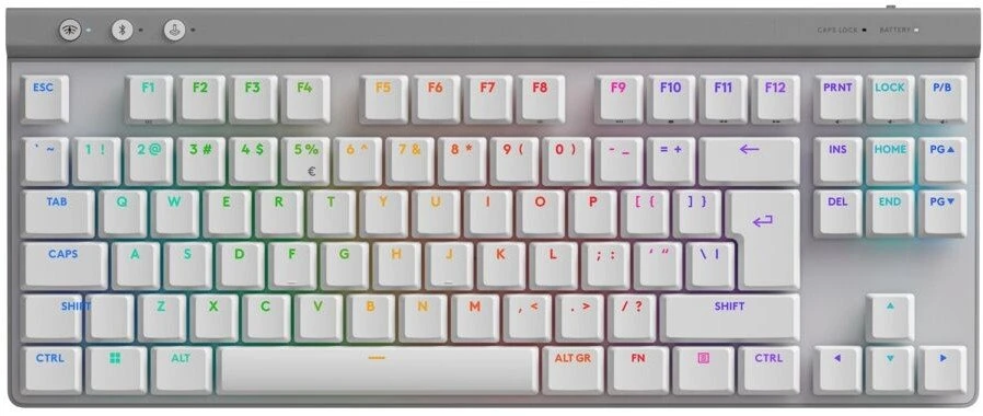 Belaidė žaidimų klaviatūra Logitech G515 LIGHTSPEED TKL Wireless Gaming, Baltos spalvos, Išdėstymas: US tarptautinis (Qwerty)
