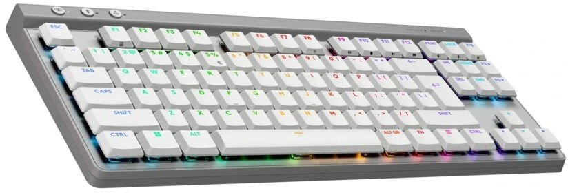 Belaidė žaidimų klaviatūra Logitech G515 LIGHTSPEED TKL Wireless Gaming, Baltos spalvos, Išdėstymas: US tarptautinis (Qwerty)