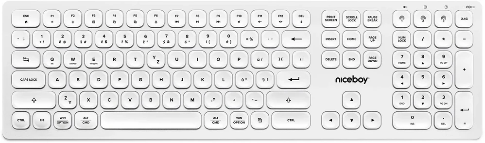 Klaviatūra Niceboy OFFICE K30 (Čekijos Respublika) baltas