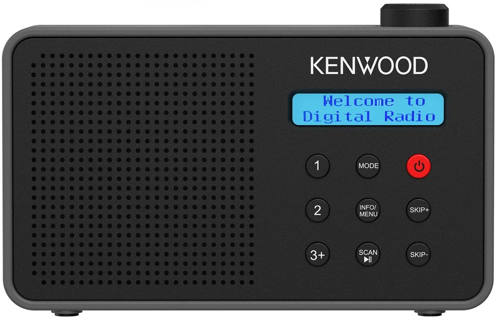 Radijas JVC Kenwood CR-M25DAB – DAB+ FM Bluetooth – automatinis saugos įspėjimas – juodas ir pilkas