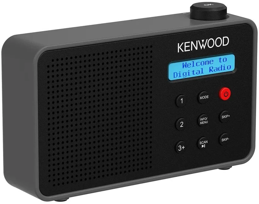 Radijas JVC Kenwood CR-M25DAB – DAB+ FM Bluetooth – automatinis saugos įspėjimas – juodas ir pilkas