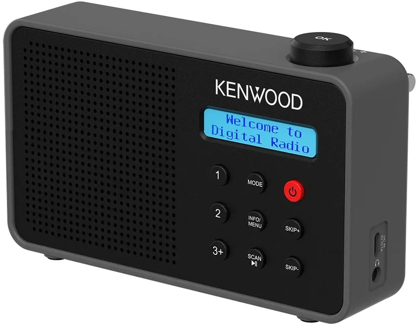Radijas JVC Kenwood CR-M25DAB – DAB+ FM Bluetooth – automatinis saugos įspėjimas – juodas ir pilkas