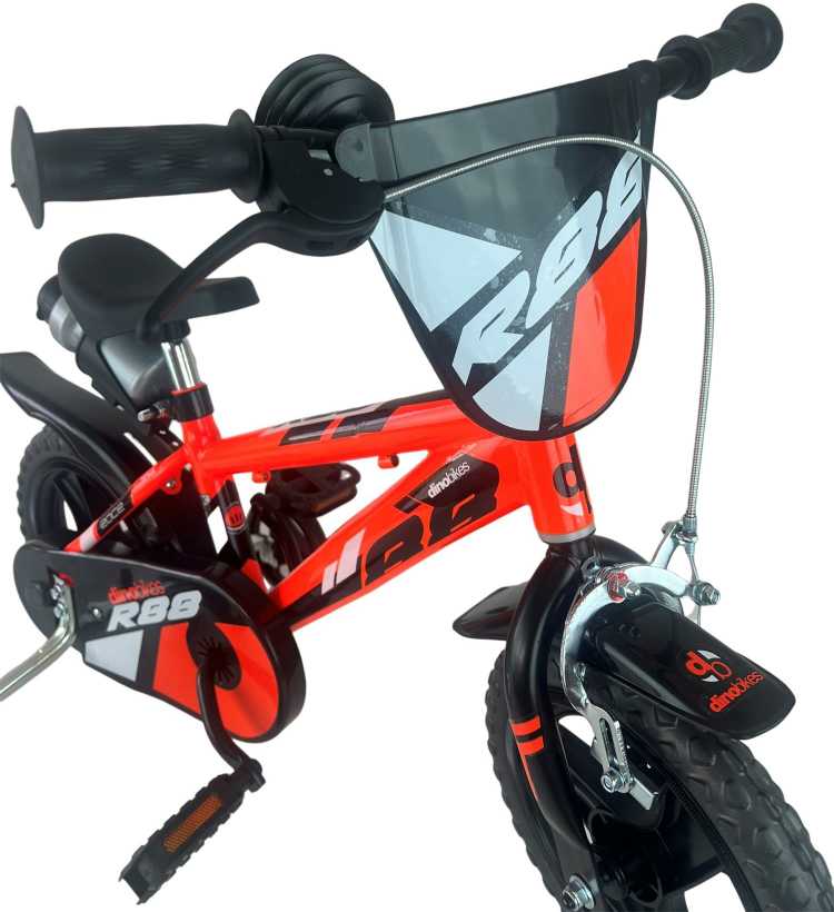 Kubisport Vaikiškas dviratis 12 colių su pagalbiniais ratukais oranžinis Dino Bikes (Kub_05-CSK5123K-OR)