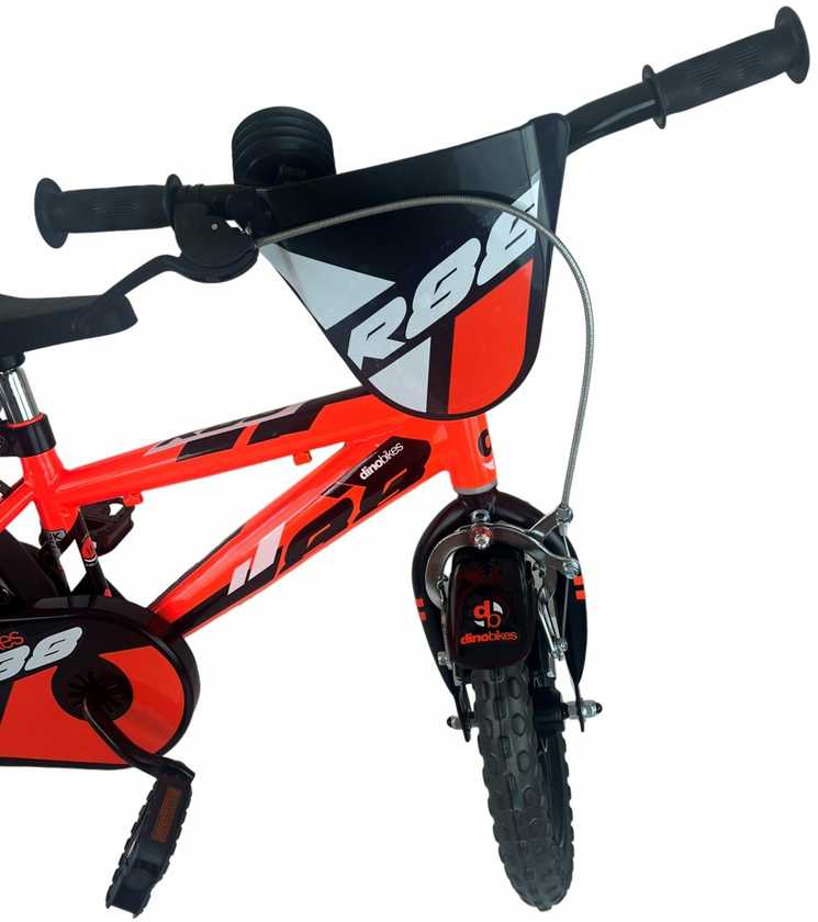 Kubisport Vaikiškas dviratis 12 colių su pagalbiniais ratukais oranžinis Dino Bikes (Kub_05-CSK5123K-OR)