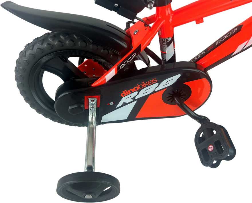 Kubisport Vaikiškas dviratis 12 colių su pagalbiniais ratukais oranžinis Dino Bikes (Kub_05-CSK5123K-OR)