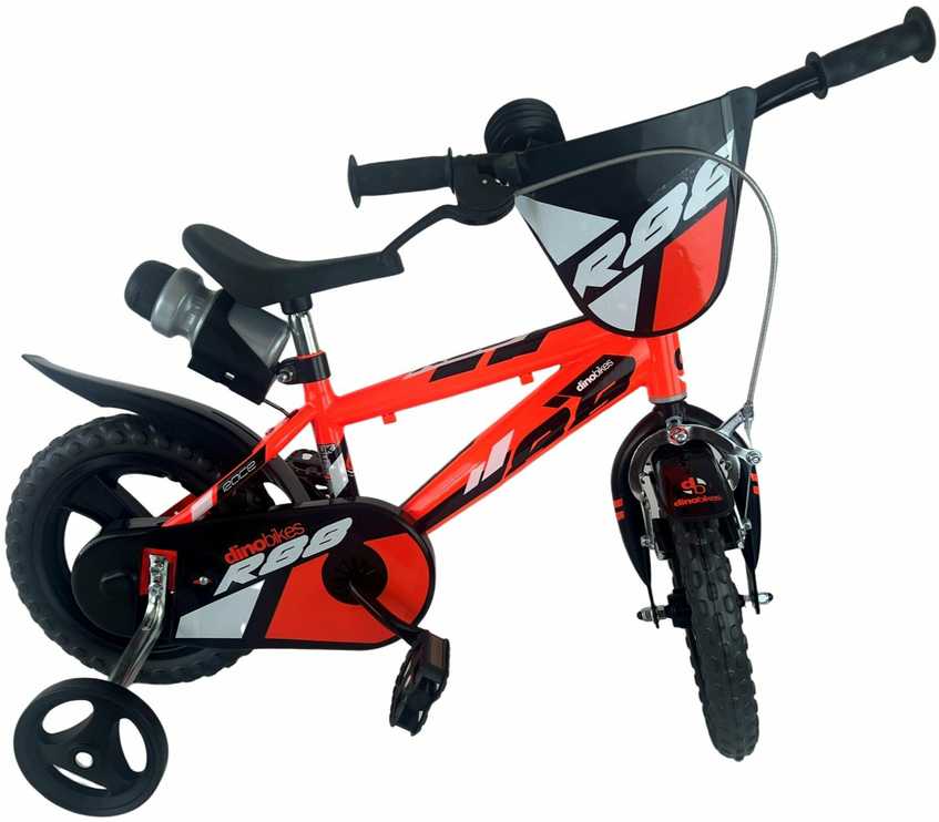 Kubisport Vaikiškas dviratis 12 colių su pagalbiniais ratukais oranžinis Dino Bikes (Kub_05-CSK5123K-OR)