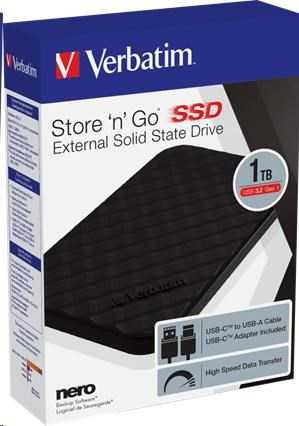 Kietasis diskas Dysk zewnętrzny SSD Verbatim Store 'n' Go Portable 256GB Juodas (53249)