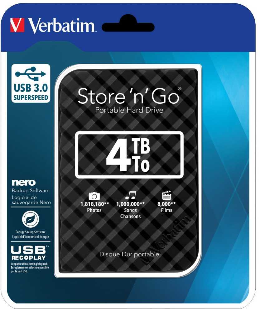 Kietasis diskas 2,5 Verbatim 6.3cm 4TB USB 3.0 Store n Save Gen2 Juodas