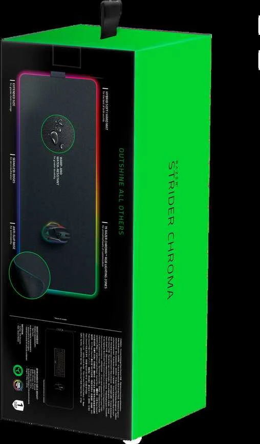 Razer | Strider Chroma Pelės kilimėlis | Pelės kilimėlis | 900 x 370 x 4 mm | Juodas