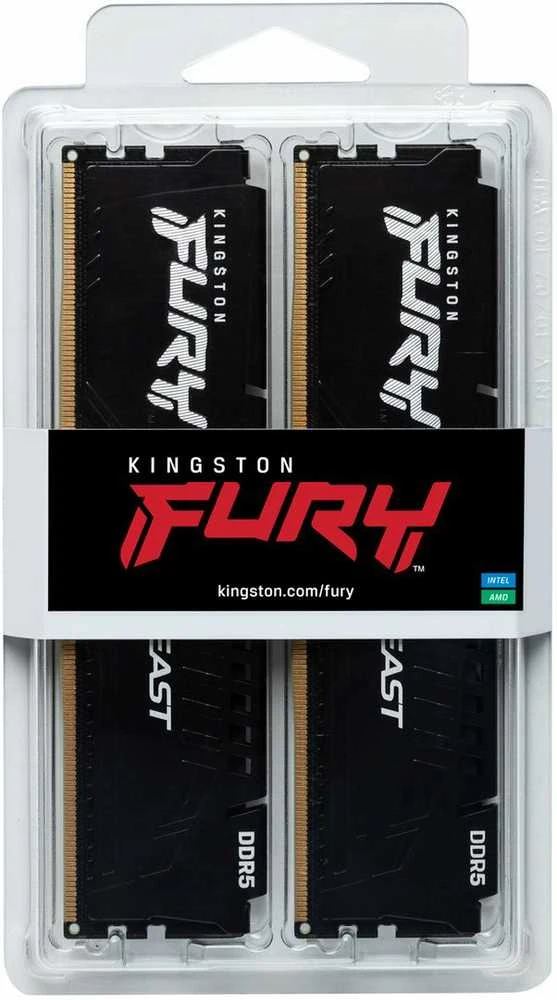 RAM „Kingston“ | „Fury Beast“ | 64 GB | DDR5 | 5600 MHz | Kompiuteriai / serveriai | Registracijos Nr. | ECC Nr.