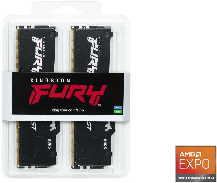 Kingston DRAM 16GB 6000MT/s DDR5 CL36 DIMM (2 vnt. rinkinys) FURY Beast RGB EXPO
