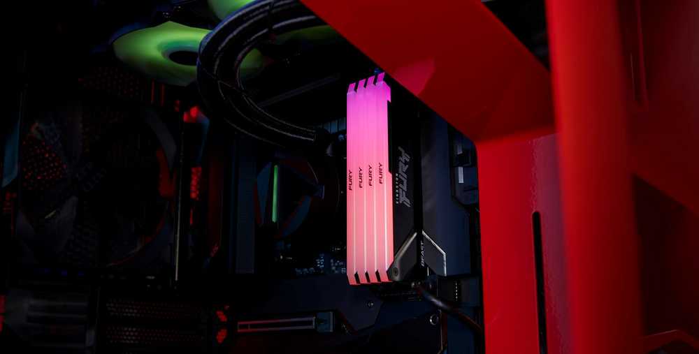 RAM „Kingston KF432C16BB2AK4/128“ 128 GB 3200 MT/s DDR4 CL16 DIMM (4 vnt. rinkinys) „FURY Beast RGB“ | „Kingston“